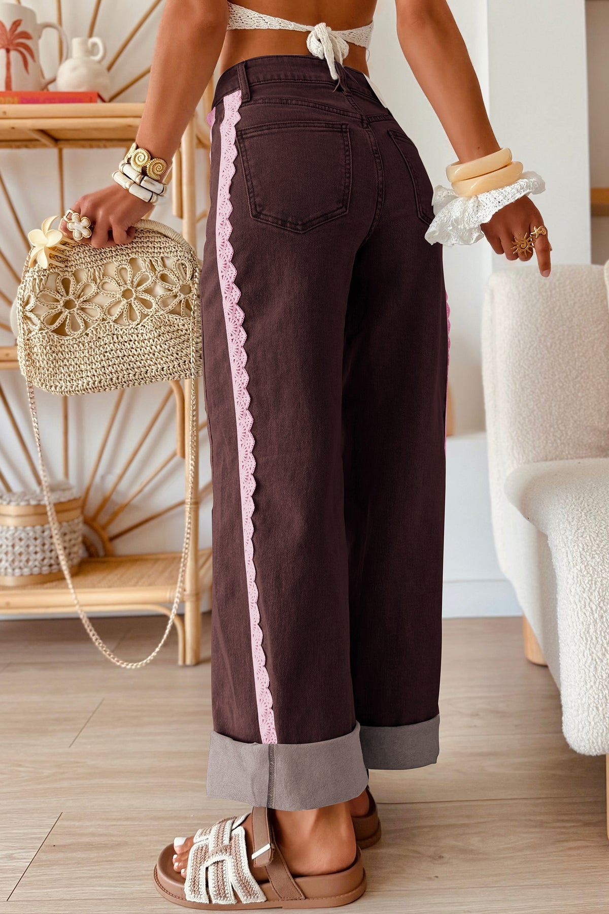 Laurelton Lace-Trim Jeans