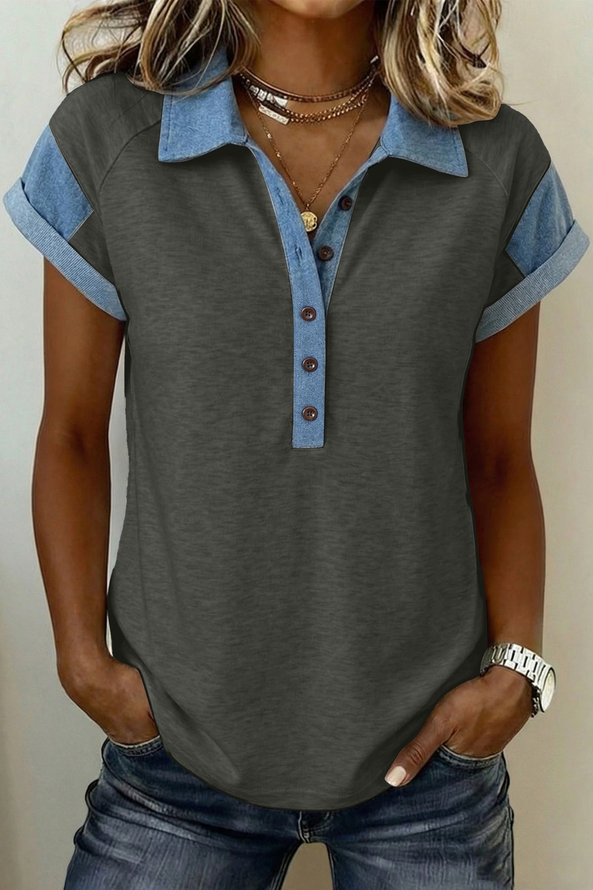 Odette Colorblock Blouse