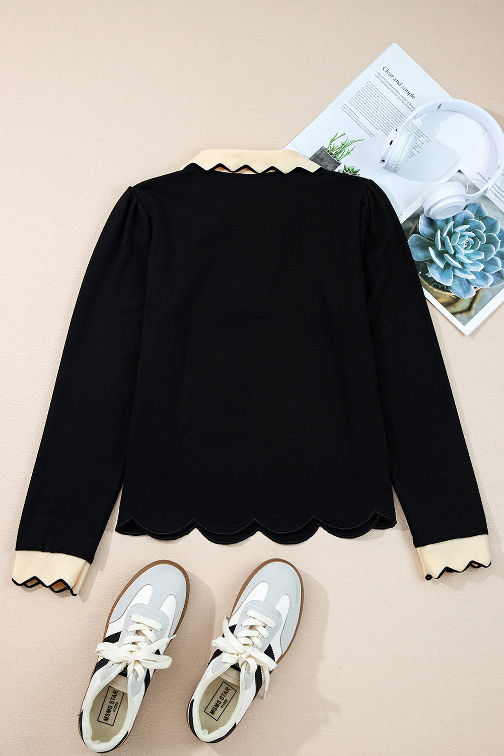 Farrah Scalloped Top